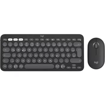 Belaidis klaviatūros ir pelės rinkinys Logitech Pebble 2 Combo QWERTZ vokiškas grafitas