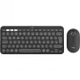 Belaidis klaviatūros ir pelės rinkinys Logitech Pebble 2 Combo QWERTZ vokiškas grafitas