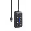 USB mazgas Gembird UHB-U2P10P-01 — 10 prievadų USB 2.0 mazgas