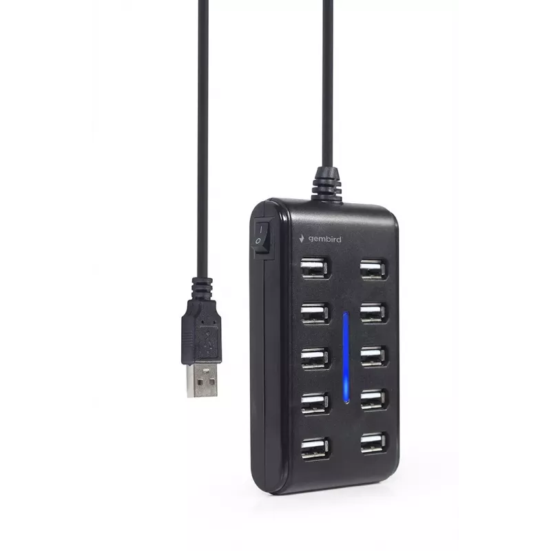 USB mazgas Gembird UHB-U2P10P-01 — 10 prievadų USB 2.0 mazgas