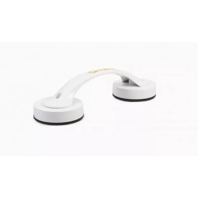 Sieninis laikiklis su siurbtuku Qmed DRQM6D0AAXXXP, technopolimeras, 20 cm gylis, maks. apkrova 30 kg, baltas, 65×53 mm
