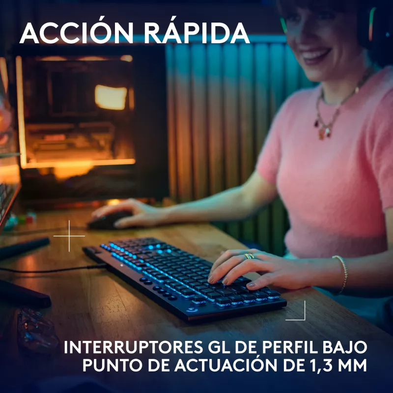 Laidinis mechaninis žaidimų klaviatūra Logitech G915 X Black su RGB apšvietimu
