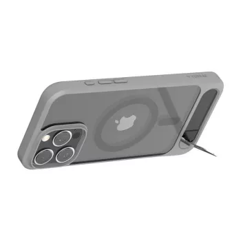 Apsauginis dėklas Torras Pstand Series iPhone 16 Pro Max, pilkas, plonas profilis su integruotu stoveliu