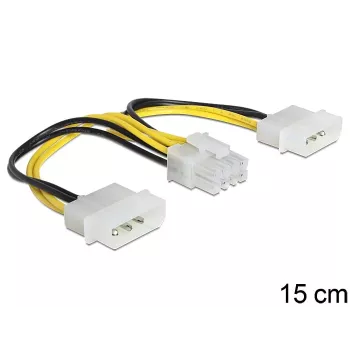 Vidinis maitinimo laidas DeLOCK 83410 0,15 m EPS 8-pin – Molex 3-pin
