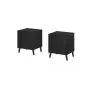 Naktinis staliukas cama meble NOVA 44x40x52 cm matinė juoda – 1 stalčius, 16 mm korpusas