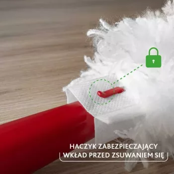 Dulkių šluotelė VILEDA 179432 su 2 Flex & Catch įdėklais, trumpa rankena, raudona