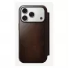 Mobilaus telefono dėklas Nomad Modern Leather Folio, skirtas iPhone 17 Pro, oda/aliuminis, 16 cm (6,3 inch), rudas, 4 kortelių kišenės
