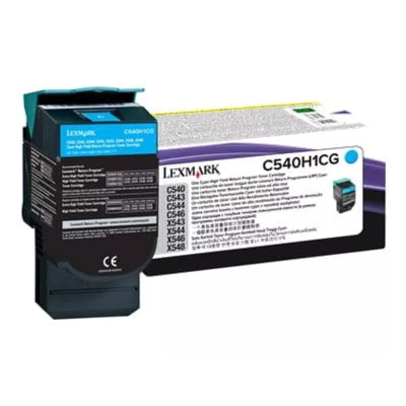 Lexmark C540H1CG tonerio kasetė, skirta C540/C543/C544/C546, žydra, didelės talpos, 2000 puslapių