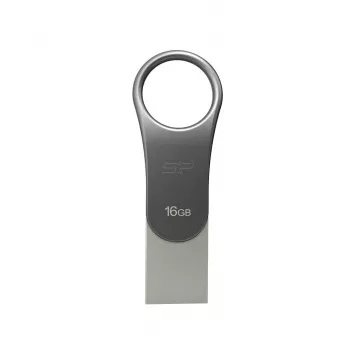 USB atmintukas Silicon Power Mobile C80 16 GB USB Type-A / USB Type-C, USB 3.2 Gen 1, titano spalva, cinko korpusas