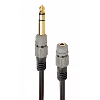 Garso adapterio laidas Gembird A-63M35F-0.2M 6,35 mm kištukas į 3,5 mm lizdą juodas