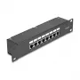 DeLOCK 10 colių jungiamasis pataisų skydelis 8 prievadų Cat.6 RJ45 juodas 1U