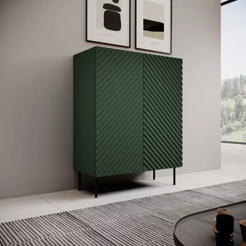 Stelažas cama meble ONDA ONDA 98×45×127 cm žalias, ant grindų statomas sieninis spintelė