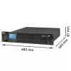 Qoltec 53945 stelažo UPS, 1 kVA, 800 W, LCD