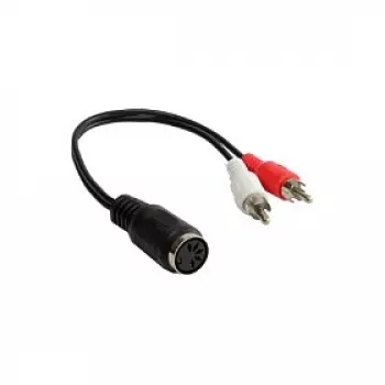 Alcasa AD-2CS5B Garso kabelis 0,2 m 2 x RCA DIN (5 kontaktų) Juoda - Raudona - Balta