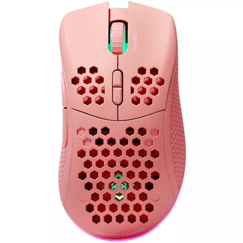 Deltaco GAM-120-P belaidė žaidimų pelė, rožinė, 4800 DPI