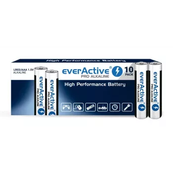 Vienkartinė šarminė baterija everActive LR0310PAK AAA 1.5V 1250mAh pakuotė po 10 vnt.