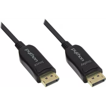 Optinis hibridinis DisplayPort 1.2 jungiamasis kabelis, 4K2K / UHD 60Hz, auksuoti kontaktai, juodas, 100m, PYTHON® serija (GC-M0180)