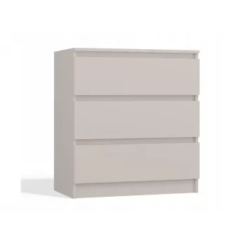 Komoda MALWA M3 – 3 stalčiai, 700×750×400 mm, medžio drožlių plokštė, matinis kashmiras