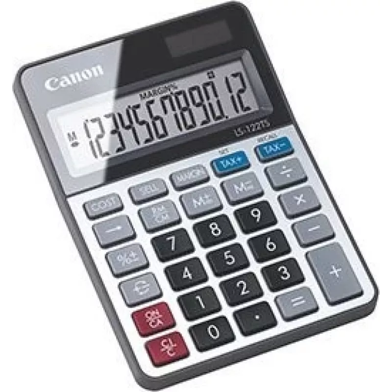 Canon LS-122TS stalinis skaičiuotuvas, 12 skaitmenų LCD, pilka spalva
