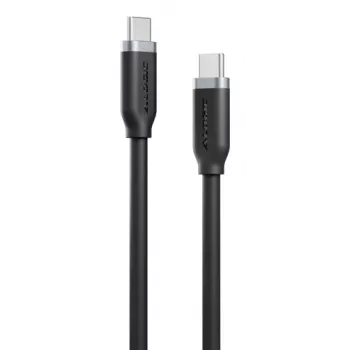 Alogic ELEMENTS SILICONE 5A/240W TIE - USB-C laidas, 1m, juodas (ELSI5U2CCBK1)