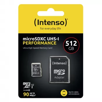 Flash atminties kortelė Intenso 512GB UHS-I microSD CL10