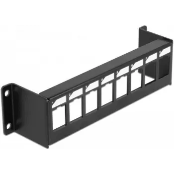Patch panel DELOCK 86611, metalinis 19 colių 1U, 44 mm plotis, 41,6 mm aukštis, 175 mm gylis, juoda