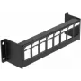Patch panel DELOCK 86611, metalinis 19 colių 1U, 44 mm plotis, 41,6 mm aukštis, 175 mm gylis, juoda