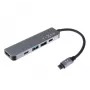 USB-C stotelė FIXED FIXHU-MN-GR 5 prievadų mini nešiojamiesiems ir planšetėms