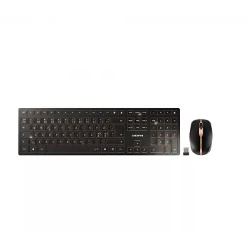 CHERRY DW 9100 SLIM belaidis klaviatūros ir pelės rinkinys, RF Wireless + Bluetooth, universalus, juodas