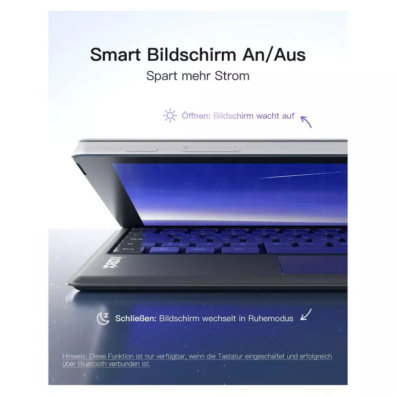inateck klaviatūra Surface pilka, Surface GO 1-4 Com. QWERTZ
