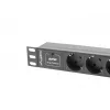 Lanberg PDU-03F-0200-BK maitinimo paskirstymo įrenginys (PDU) 1U juodas 3 AC išėjimai (PDU-03E-0200-IEC-BK)