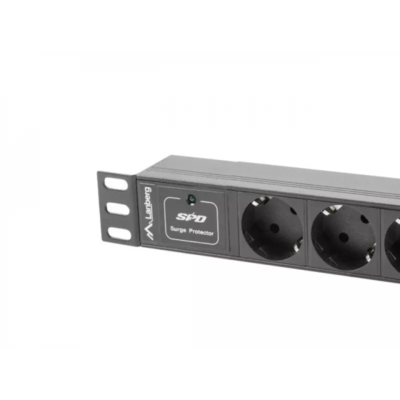 Lanberg PDU-03F-0200-BK maitinimo paskirstymo įrenginys (PDU) 1U juodas 3 AC išėjimai (PDU-03E-0200-IEC-BK)