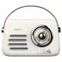 Nešiojamas radijas SAVIO RS-02 — analoginis FM imtuvas, Bluetooth 5.3, USB maitinimas, 3 W, baltas