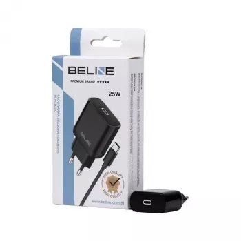 Įkroviklis Beline Beli02168 25W USB-C su USB-C laidu, juodas