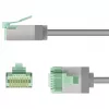 Goobay Ultra-Flexible CAT 8.1 Patch Cable slim U/FTP pilkas - itin trumpas kištukas 99,9% (74349)