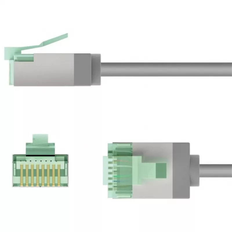 Goobay Ultra-Flexible CAT 8.1 Patch Cable slim U/FTP pilkas - itin trumpas kištukas 99,9% (74349)