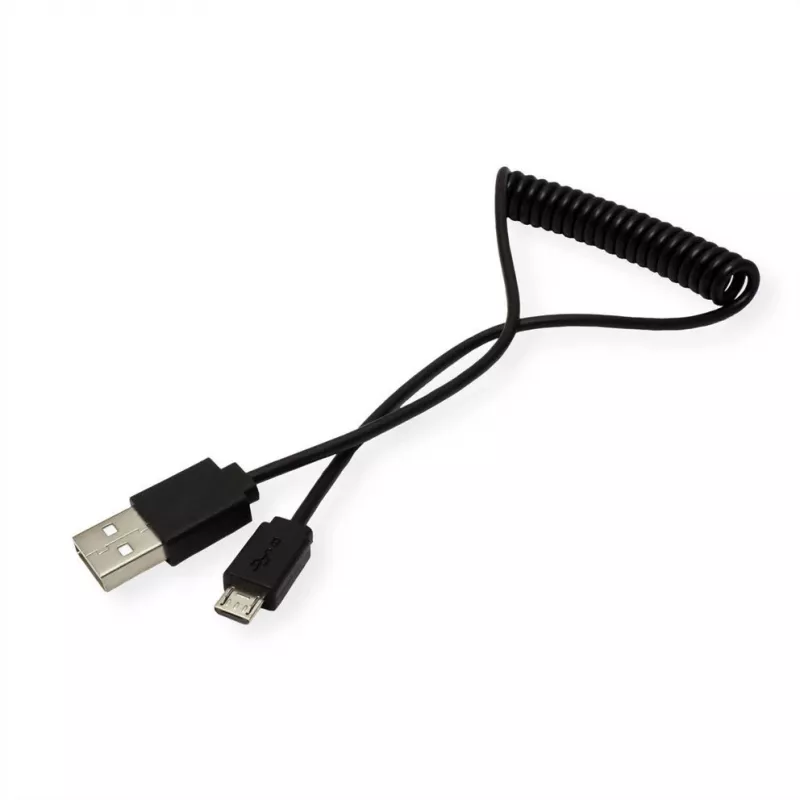 ROLINE USB 2.0 spiralinis laidas A – Micro B ST/ST 1,0 m ekranuotas (11.02.8317)