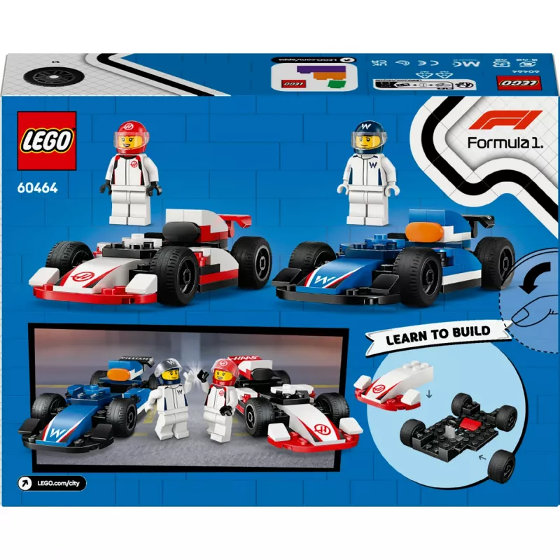 LEGO CITY 60464 F1 - Williams Racing ir Haas F1 lenktyniniai automobiliai