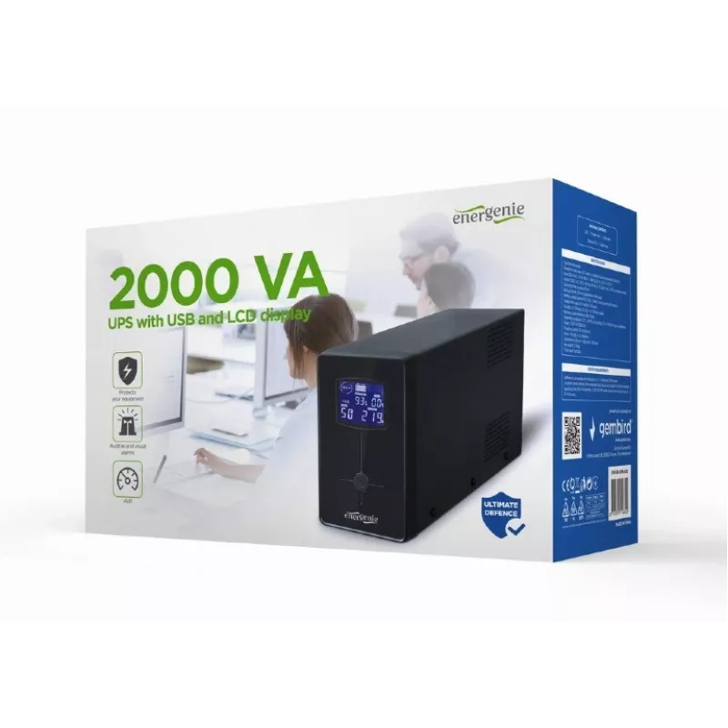 Gembird EG-UPS-035 nepertraukiamo maitinimo šaltinis (UPS) Line-Interactive 2 kVA 1200 W 5 AC išėjimai