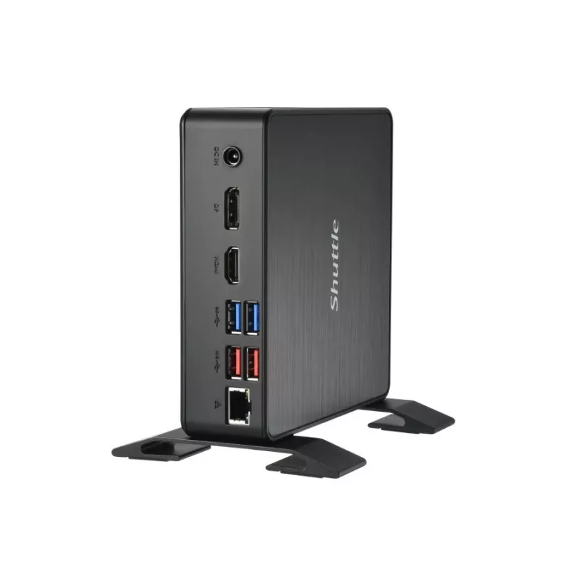 Shuttle XPC Nano PC NC40U5, Intel Core i5-1235U, 1x HDMI, 1x DP, 1x USB-C/DP, 6x USB3.2, 1x 2,5 colio vieta, 2x M.2, 1x LAN, RAID, 24/7 nuolatinis darbas, su VESA ir stovu