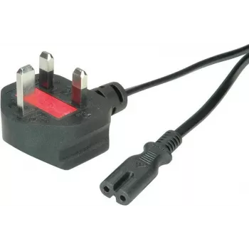 VALUE - Maitinimo laidas - BS 1363 (M) kampinis prie IEC 60320 C7 tiesaus - AC 250 V - 2,5 A - 1,8 m - Juodas (19.99.2017)