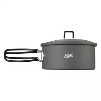 Puodas ESBIT PT1100HA – aliumininis puodas 1,1 L, Ø14,8 cm, 227 g, juodas