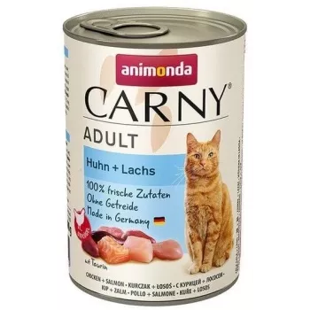 Šlapias kačių ėdalas animonda Carny Chicken + Salmon suaugusioms katėms 400 g, be grūdų, be glitimo