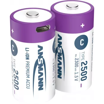 Ansmann ANS 1313-0004 – Įkraunama ličio jonų baterija C Baby 2300 mAh 1,5 V 2 vnt. pakuotė