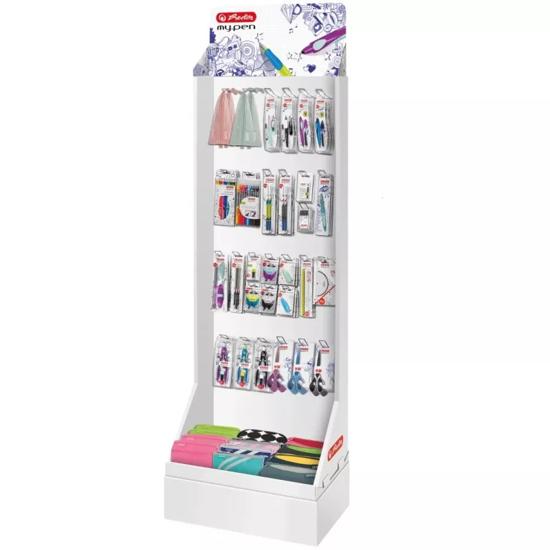Trikampis Herlitz 11367950 plastikinis mėlynas raudonas permatomas geltonas 16 cm