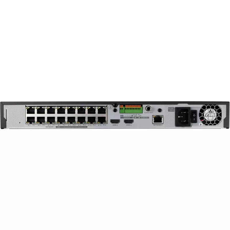 Tinklinis vaizdo registratorius – 16 IP kanalų – H.265 – 128Mbps – be kietojo disko – HDMI – PoE jungiklis