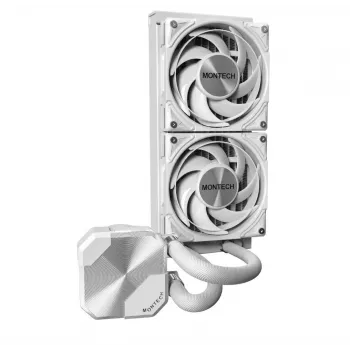 Montech HyperFlow Silent 240 procesoriaus skysčinis aušintuvas 240 mm radiatorius 2×120 mm ventiliatoriai baltas