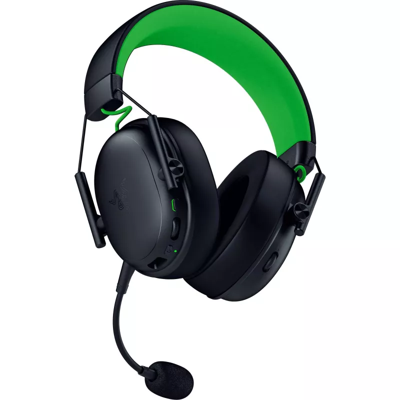 Ausinės žaidimams Razer BlackShark V3 X HyperSpeed – laidinės ir belaidės (USB-A, Bluetooth), uždedamos ant ausų, 20–28 kHz, 270 g, juodos/žalios