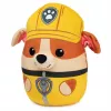 PAW Patrol Rubble minkštas žaislas, oficialus žaislas iš populiariojo animacinio serialo, spaudžiamas pliušinis šunelis vaikams nuo 1 metų, 30 cm