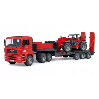 Transporto rinkinys BRUDER MAN TGA žemagrindis vilkikas su Manitou krautuvu